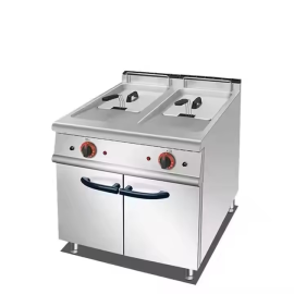 Frytownica Elektryczna 2x 23L Gastronomiczna Dwukomorowa z Szafką – Inox