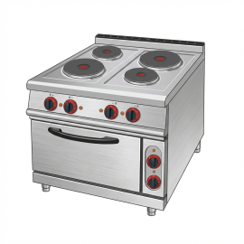 Kuchnia Elektryczna 4-Płytowa z Piekarnikiem