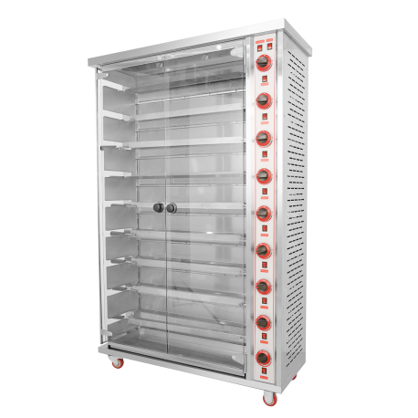 Rożen gazowy do kurczaka - 9 szpikulców - kółka - na 45 kurczaków