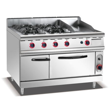 Kuchnia Gazowa 4 Palniki + Grill + Piekarnik 1200x900x920 LPG