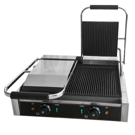 Elektryczny grill kontaktowy podwójny Góra/Dół Ryflowana 580mm
