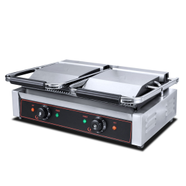 Elektryczny grill kontaktowy podwójny Góra/Dół Ryflowany 845mm