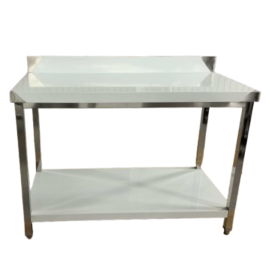Stół Gastronomiczny 150x60x85 Nierdzewny INOX z Półką + Rant