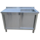 Zlewu Jednokomorowego z szafką 1200x600x850 mm komora po Prawej ociekacz po Lewej drzwi przesuwne