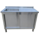 Zlewu Jednokomorowego z szafką 1500x600x850 mm komora po lewej ociekacz po prawej drzwi przesuwne