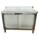 Stół Gastronomiczny Zabudowany 1200x600x850 mm INOX Drzwi Przesuwne Półka Rant
