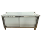 Stół Gastronomiczny Zabudowany 1500x600x850 mm INOX Drzwi Przesuwne Półka Rant
