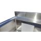 Basen Gastroniczny Jednokomorowy Zabudowany 60x60x85 cm Z Rantem Drzwi Przesuwne