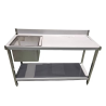 Stół Gastronomiczny Zlew 1-Komorowy Lewy 100x60x85 INOX Ociekacz