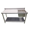 Stół Gastronomiczny Zlew 1-Komorowy Prawy 1500x600x850 mm INOX Ociekacz